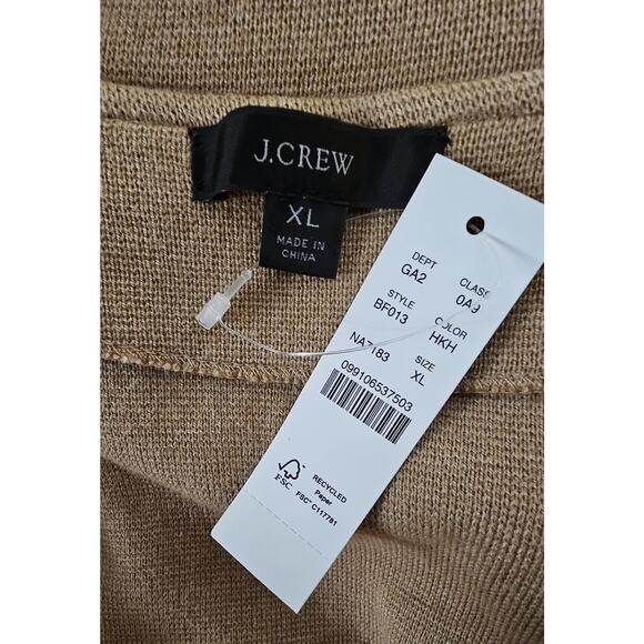 J Crew Cecile Relaxed Knit Sweater Blazer One-Button Heather Khaki Camel XL - Picture 5 of 5